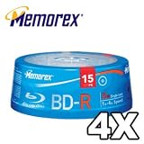 Compare Prices of Memorex 32020013358 25GB 4X Write-Once BD-R Blu-ray Discs (15pk Spindle) On Sale