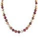 Multi-Color Green, Chocolate and Cranberry 9-10mm Freshwater Cultured Pearl Necklace w/ Sterling Silver Clasp, 18