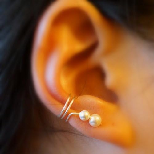 36) Ear Cuff ; Simple And Dainty Pearls Ear Cuff