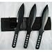 3 Piece Black Throwing Knives Set with Free Nylon Case