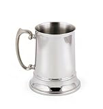 Brilliant Double-Walled Stainless Steel Large (16 Oz.) Beer Mug - Fine StainlessLUX Barware for Your Enjoyment