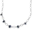 14K White Gold Sapphire and Diamond Necklace - 16"