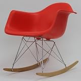 Molded Plastic Rocker Chair in Red