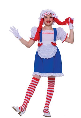 Raggedy Ann Rag Doll Kids Halloween Costume size Large 12-14