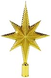 Barcana 12-Inch Shatterproof Gold Northern Star Christmas Tree Topper