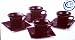 Copco Wild Leaf Tea Co. 8 Piece Black Mod Tea Cup & Saucer Set