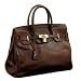 Maxwell Scott - Sac à main de luxe type birkin en cuir marron