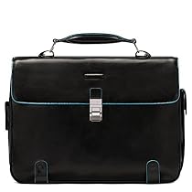 Piquadro Brief Case with 2 Gussets In Leather, Black, One Size
