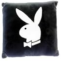 Playboy 10023800 Kissen eckig in schwarz mit weißem Bunny