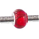 Pandora Style Charm Bead (Z54) Murano Lampwork Glass (14mm x 10mm) (fits Troll too)