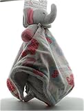 Blankets and Beyond Pink, Blue & Grey Elephant Pacifier Holder Baby Security Blanket Plush by Blanke