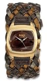 Mango A9476D1KV Ladies Brown Leather Strap Watch With Brown Dial