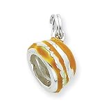 Sterling Silver Enameled Hamburger Charm