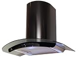 Premier Range Truly Curved 60cm Black Glass Cooker Hood H76.6B  from Premier Range