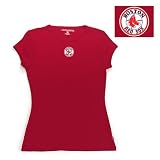 Boston Red Sox MLB Signature Tee Womens Top (Dark Red)