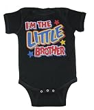 Riverstone Goods Black "Im The Little Brother" Baby/Infant/Newborn Short Sleeve Bodysuit Creeper