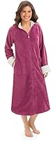 Collections Etc Women's Zip Front Plush Knit Robe