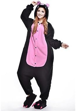 XXL New Cosplay Black Pig Polar Fleece Adult Kigurumi Pajama , unisex-s , unisex-s