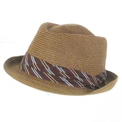 New Diamond Crown Stingy Brim Fedora Trilby Hat Brown - Medium