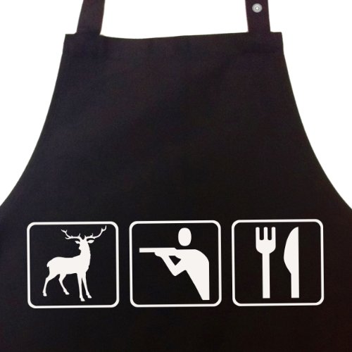 Jäger Triathlon - Grillschürze, Kochschürze, Küchenschürze, Latzschürze mit verstellbarem Nackenband und Seitentasche - Die Geschenkidee!