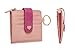 Ogem Womens and Girls Leather Peach Heart Thin and Fashion Card Wallet Useful Credit Card Wallets Small Compact Purse with Key Chain and Zipper