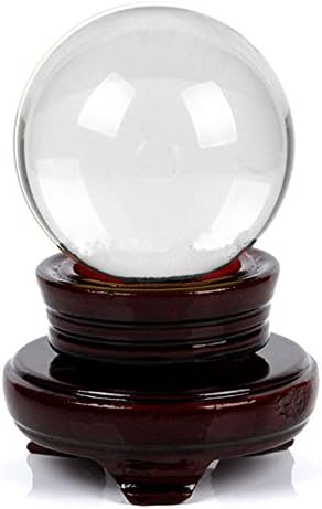 Parma77 Home and Office Decor Pure Quartz 100mm(3.9inch) Clear Crystal Ball Including Wooden Stand