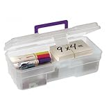 (Price/EA)Supply Box, 6x12x4, Plastic, Clear/Purple