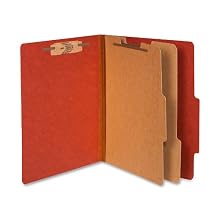 ACCO 15036 ACCO Pressboard 25-Point Classification Folder, Ltr, 6-Section, Earth Red, 10/Bx