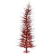 3' Pre-Lit Whimsical Red Artificial Tinsel Christmas Tree - Clear Lights