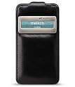 Klassische Echt Leder Tasche / MELKCO / Zubeh&ouml;r f&uuml;r Apple iPhone 4 und 4S mit Sichtfenster Schwarz