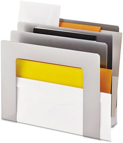 SteelMaster - Vertical Slant Organizer, 4-Compartment, 9 1/2 x 4 x 9 1/4, Silver 2643S9450 (DMi EA