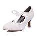 Top Quality Satin Upper High Heel Closed-toes With Ribbon Tie Wedding Bridal Shoes,Ivory,Size 6 US