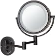 Jerdon HL65BZD 8-Inch Lighted Wall Mirror, 5X Magnification, Hard-Wire Only, Bronze Finish