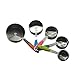 Measuring Cups and Spoons Set from Gozbit - 11 Piece - Stainless Steel with Multi-Colored Silicone Inserts - including Red Spatula