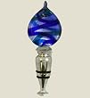 New Handcrafted Art Glass Wine Bottle Stopper PICK YOUR COLOR!!! (Blue/Purple)