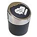 NewFerU Smokeless Metal Steel Ashtrays for Cigarettes Cigars with Covered Stainless Push Lid Portable Windproof Ash Tray Bucket for Home Tabletop,Patio,Sand,Car,Auto,Outdoors,Indoors (Big