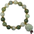 Natural Grade A Jadeite Jade 12mm Beaded Buddha Charm Bracelet