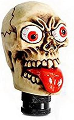 MAYMAII Creative Red Tongue Beige Bone Style Skull Shifter Knob Car Manual Gear Stick Shift Knob Lever