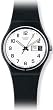 Swatch Men's Irony GB743 Black Rubber Quartz Watch with White Dial
