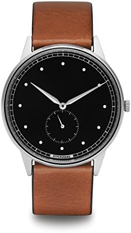HyperGrand Signature Silver Black Classic Honey Brown Leather Analog Watch CWSGSBHNY