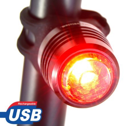 Night ProVision™ Micro Rear Bike Light USB Rechargeable LED 100% Lifetime Warranty NIPRO RED (1 Pack)