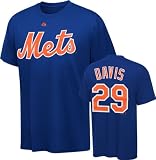 MLB Mens New York Mets Ike Davis Deep Royal Short Sleeve Basic Tee By Majestic (Deep Royal, XX-Large)