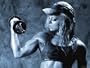 Female Bodybuilder with Dumbbell Photographic Poster Print, 32x24