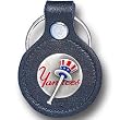 New York Yankees Small Leather/Pewter Key Ring - MLB Baseball Fan Shop Sports Team Merchandise