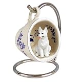 German Shepherd Blue Tea Cup Dog Ornament - White