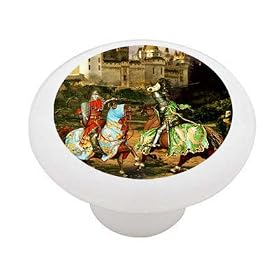 The Knights Joust Decorative High Gloss Ceramic Drawer Knob