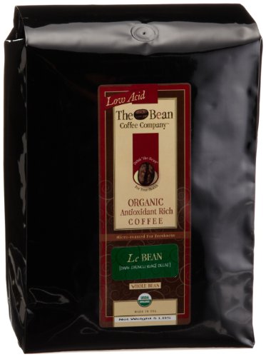 The Bean Coffee Company, Le Bean (Dark French Roast), Organic Whole Bean, Decaffeinated, 5-Pound Bags