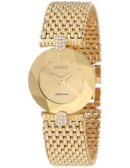 Jowissa Womens J5.010.M Facet Strass Gold PVD Dimensional Glass Rhinestones Watch