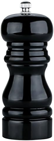 OUTU 5-inch Natural Wood Pepper Mill Salt and Pepper Grinder - Cooking Tools (Black)