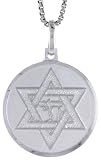 Sterling Silver Star of David Medal 3 / 4 � ( 20 mm ) Round. - B...